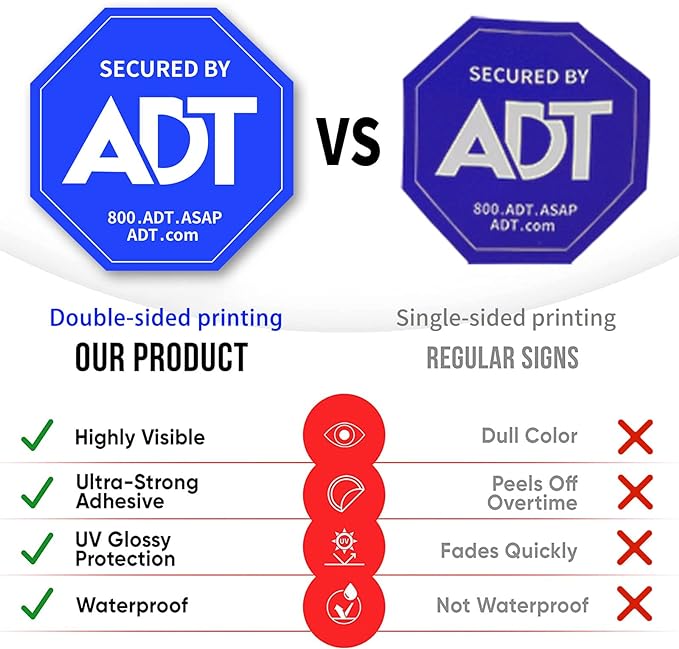 Authentic ADT Security Stickers – Protect Your Home with Real ADT Decals 3, 5, or 10 Pack