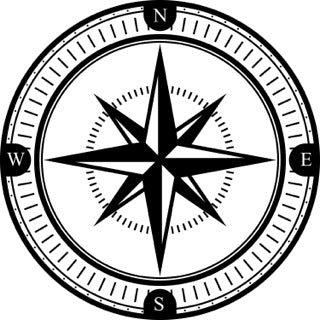 6" Navigate with Precision: Premium Compass Rose Decals for Boats