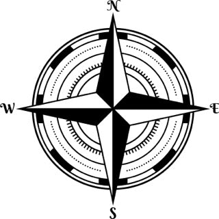 6" Seafarer's Choice: Rugged Compass Rose Decals for Reliable Direction