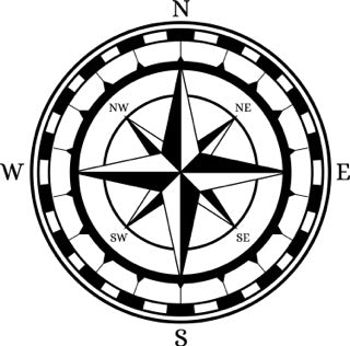 6" Style Your Sea Journey: Chic Compass Rose Decals for Stylish Mariners