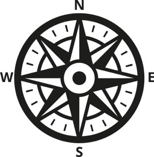 6" Seafarer's Choice: Rugged Compass Rose Decals for Reliable Direction