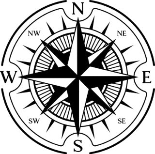 6" Navigate with Precision: Premium Compass Rose Decals for Boats