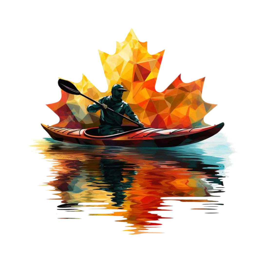 Autumn Blaze Kayaker Decal: Adventure-Themed Vinyl for Trucks