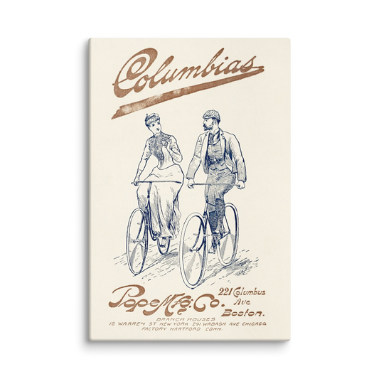 Columbias Vintage Bicycle Advertisement Poster Canvas Print (16" x 24")