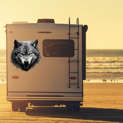 Alpha Wolf Decal – Bold Custom Wolf Head Truck Vinyl Graphic - luxlabellabs.com