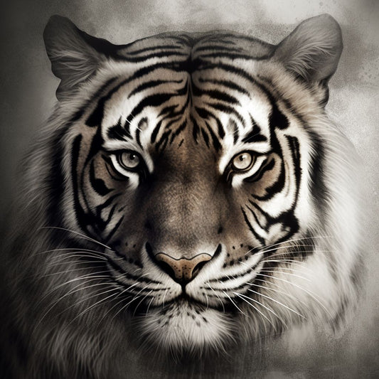 Regal Tiger Portrait - Majestic Wildlife Canvas Art 18" X 24"