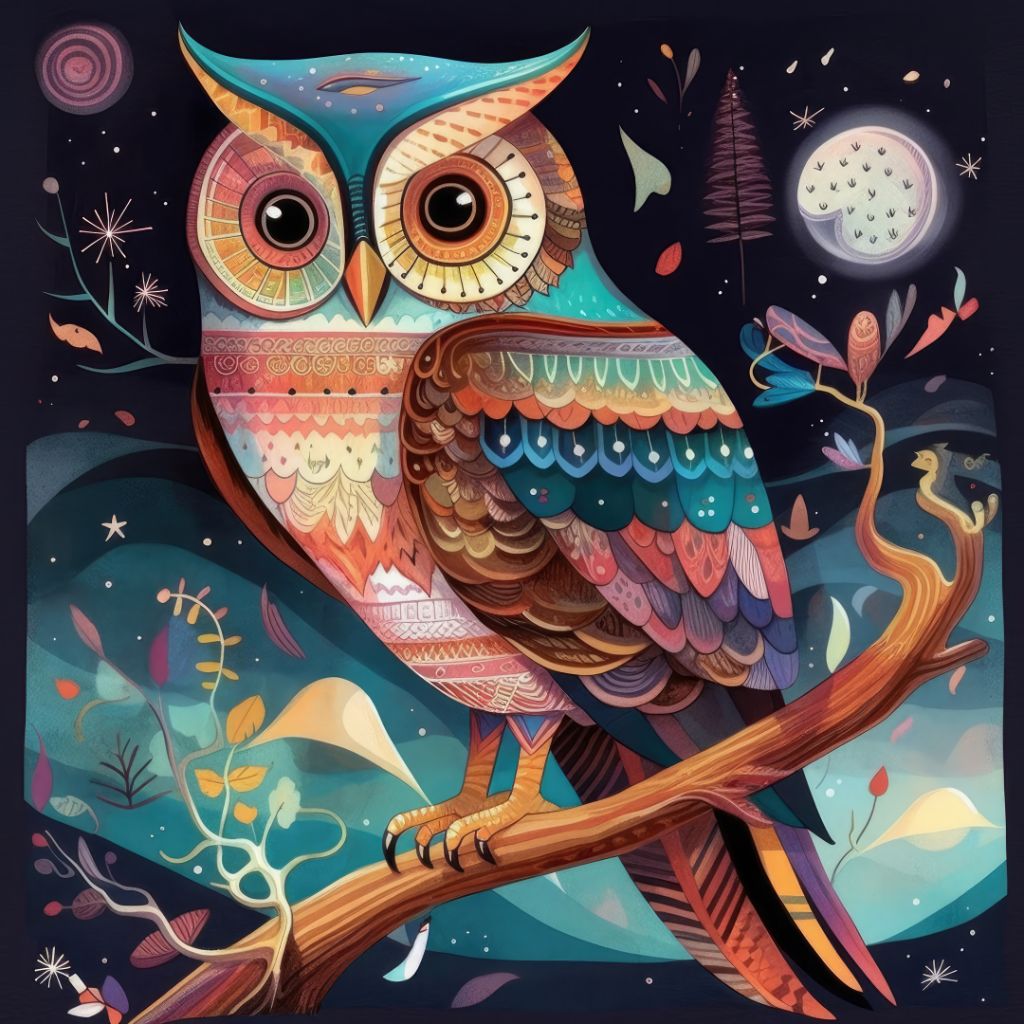 Captivating Owl Fantasy Art - 18"x24" Framed Canvas Decor | Enchant Your Space