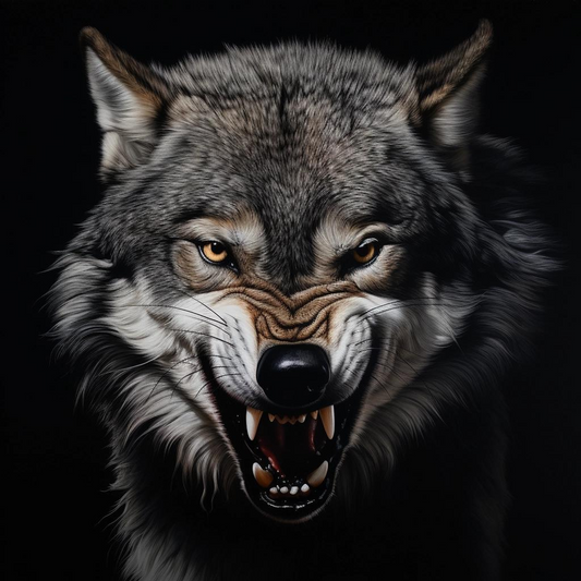 Hyper-Realistic Wolf Canvas Print - Majestic Wildlife Art 18x24 Inches