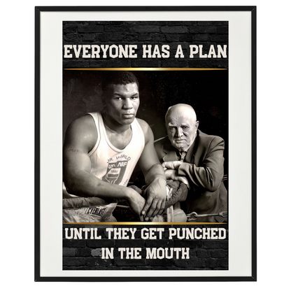 Mike Tyson & Cus D'Amato Canvas Print: Iconic Boxing Wisdom Framed Art - luxlabellabs.com