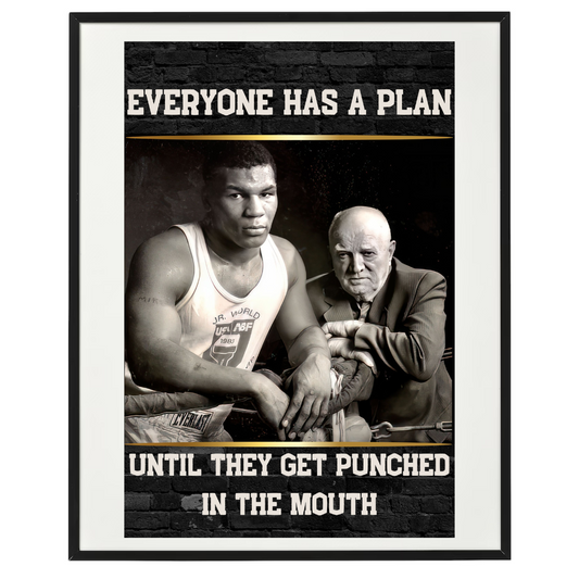 Mike Tyson & Cus D'Amato Canvas Print: Iconic Boxing Wisdom Framed Art