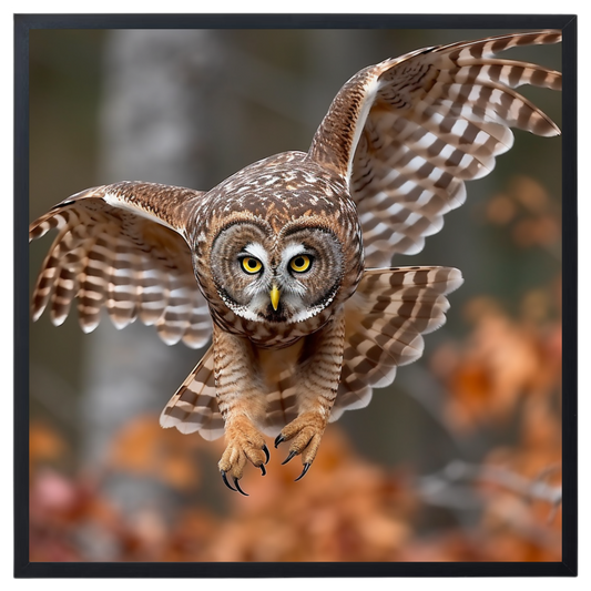 Majestic Owl Framed Canvas Art 18"x24" - Exquisite Wildlife Home Decor