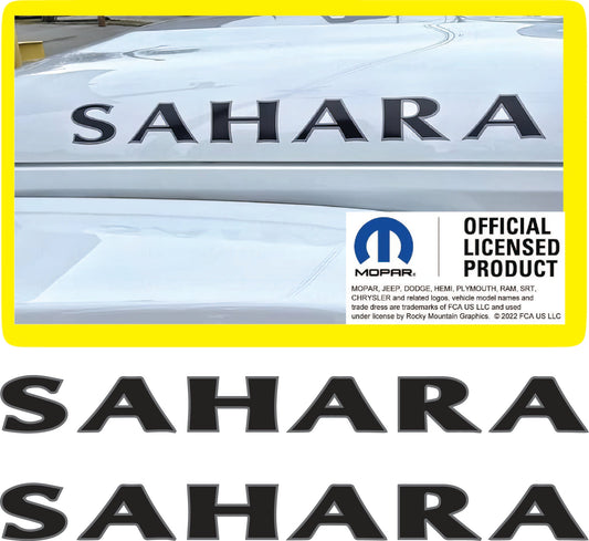 Jeep Sahara Side Hood Lettering Vinyl Decal - Premium Gloss Finish