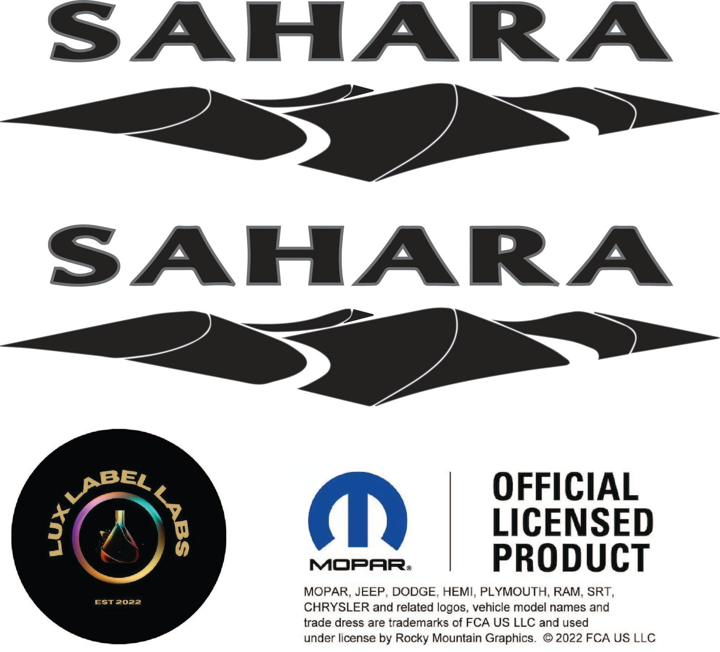 Jeep Sahara Mountain Side Hood Vinyl Decal - Premium Gloss Finish