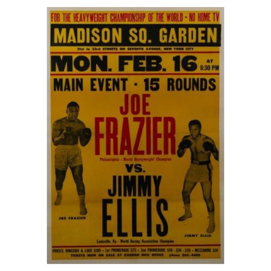 Besitzen Sie ein Stück Boxgeschichte: Frazier vs. Ellis 1970, gerahmter Leinwanddruck – 45,7 x 61 cm 