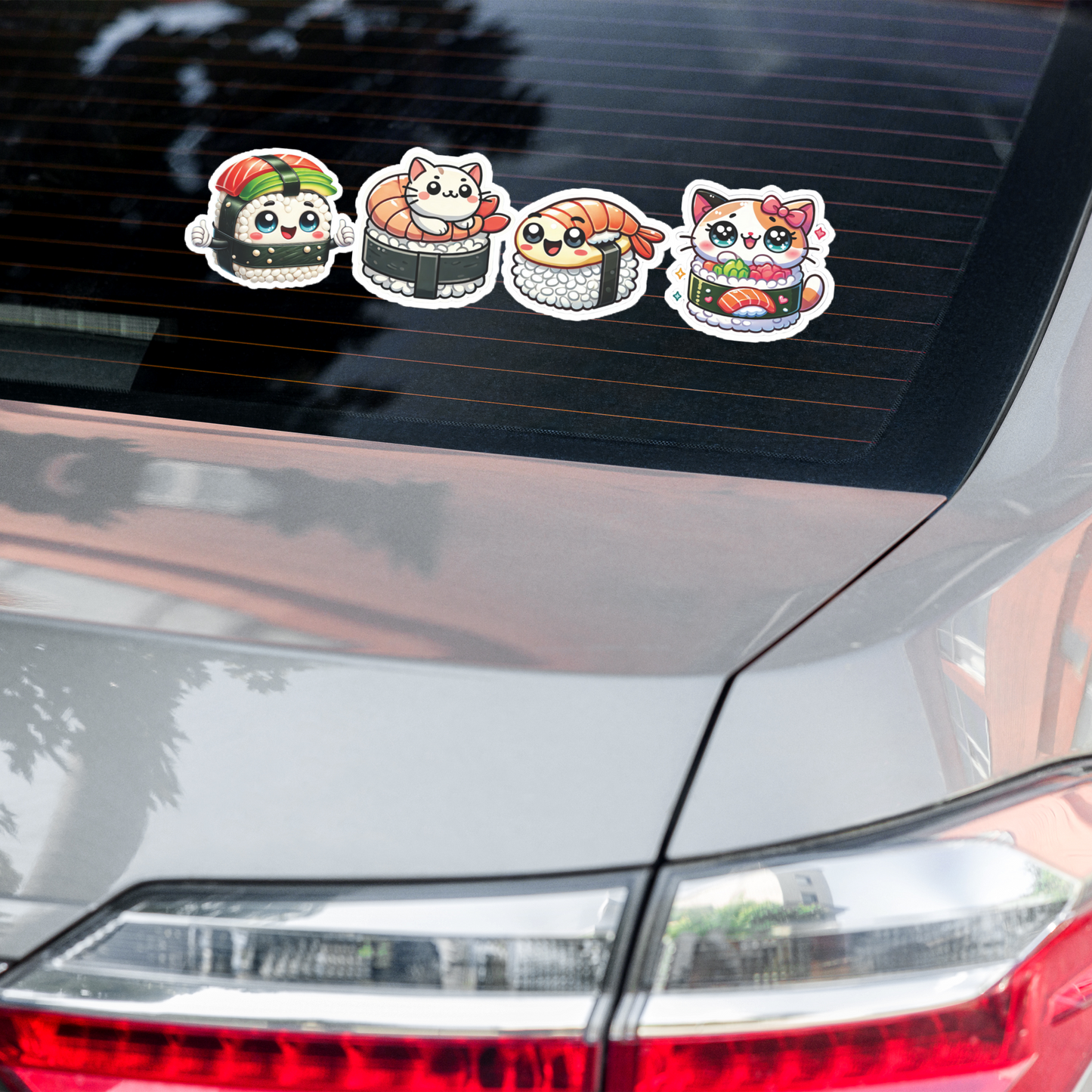 Kawaii Cat Sushi Car Decal Sticker Collection – Perfect for Bumpers, Windows & Doors - luxlabellabs.com