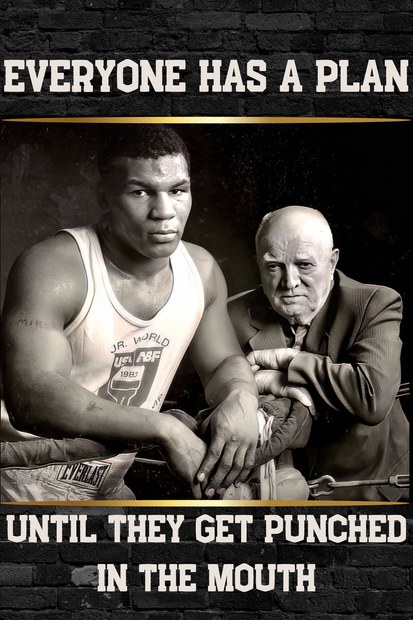 Mike Tyson & Cus D'Amato Canvas Print: Iconic Boxing Wisdom Framed Art