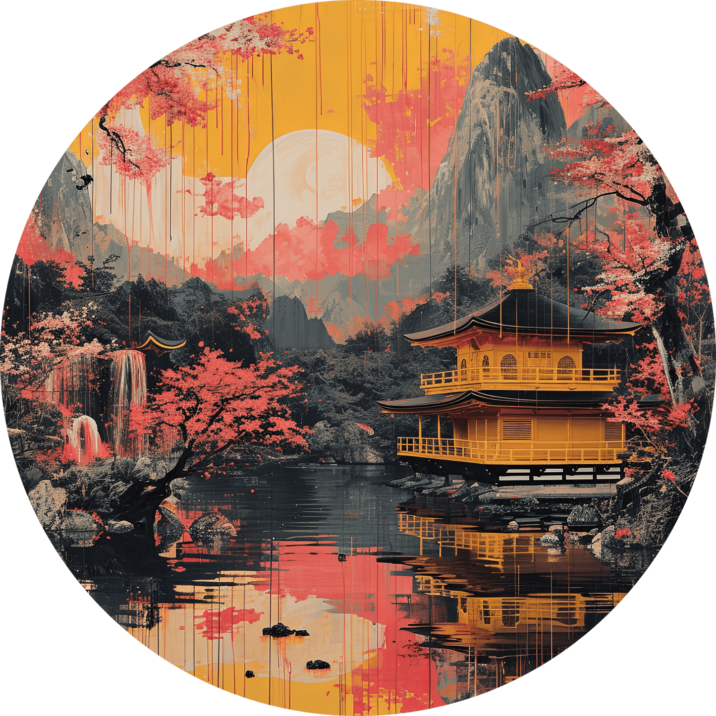 Serene Japanese Garden - Elegant Wall Decal by Lux Label Labs