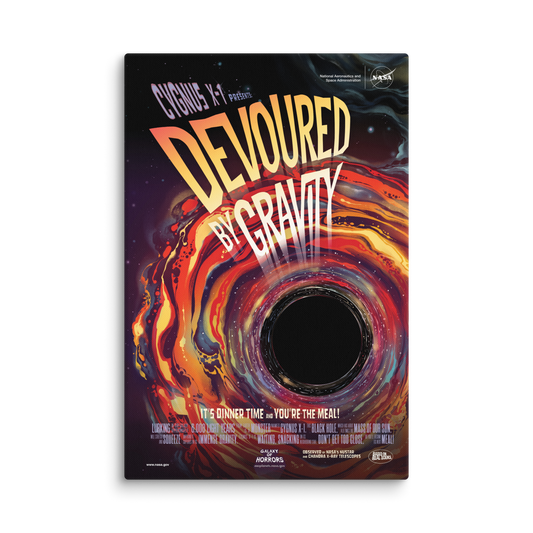 NASA Space Travel Poster "Devoured by Gravity" Canvas Print (16×24)