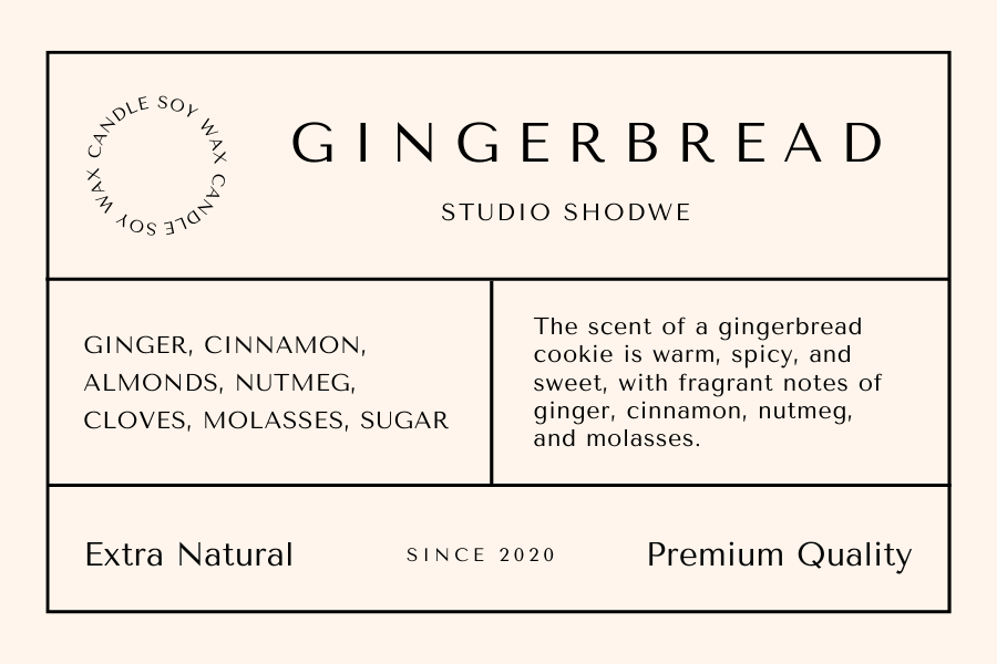 Customizable Gingerbread Soy Candle Label for Craft Makers – Premium, Ready-to-Use Design