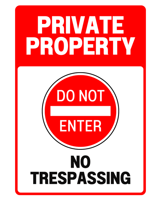 Private Property Sign - Do Not Enter | No Trespassing Warning | Durable Outdoor Aluminum Sign