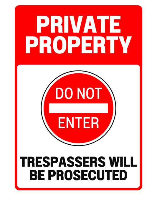 Private Property Sign - Do Not Enter | Trespassers Will Be Prosecuted | Heavy-Duty Outdoor Aluminum Sign