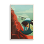 Retro-Futuristic Space Travel Poster "Mars Exploration" Canvas Art (16" x 24")