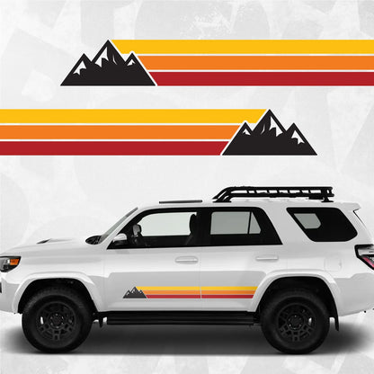 Transform Your Toyota 4Runner with Our Retro Mountain Stripe Decal Size: 68.8 x 5.9 inches - luxlabellabs.com