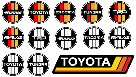 Premium Toyota Inspired Car Decals Custom Vinyl Stickers for 4Runner, RAV4, Tacoma, TRD, Tundra