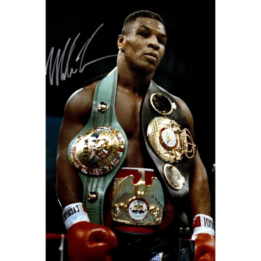 Undisputed Mike Tyson Triple Belt Champion: Iconic 16x24 Framed Canvas Print