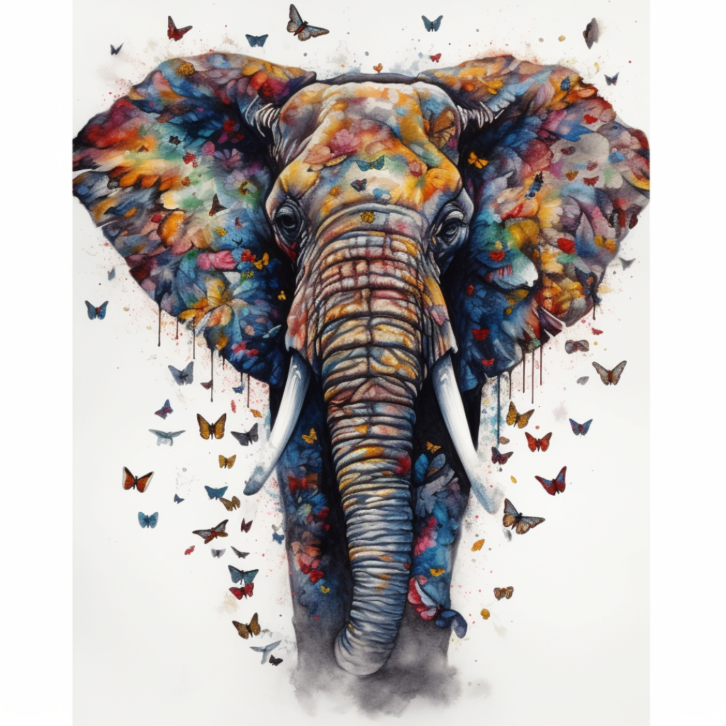 Watercolor Elephant Art: 18x24 Framed Canvas for Enchanting Home Decor