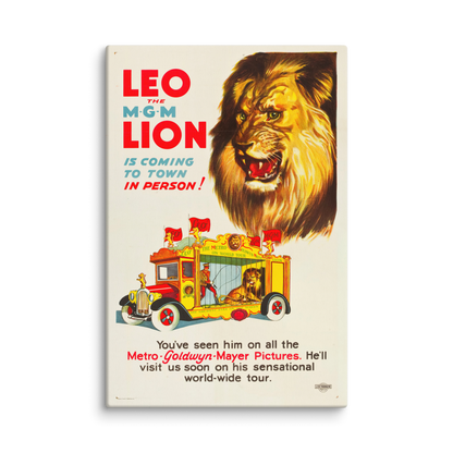 Vintage MGM Leo the Lion Canvas Print 16: x 24" - luxlabellabs.com