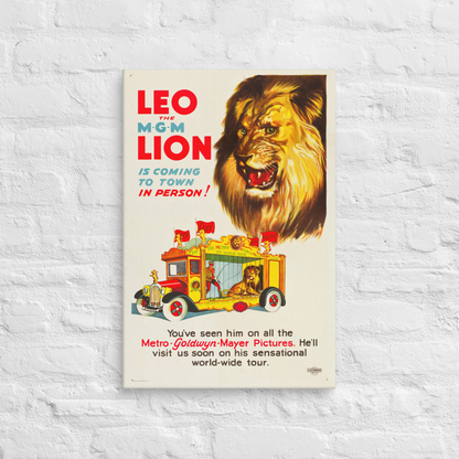 Vintage MGM Leo the Lion Canvas Print 16: x 24" - luxlabellabs.com