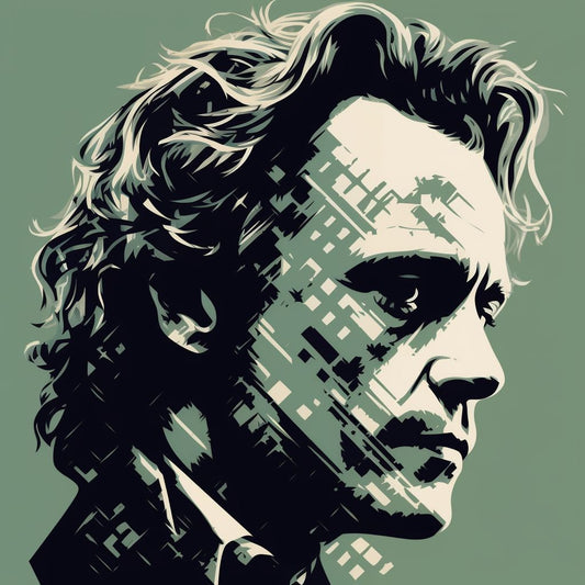 Heath Ledger as Joker: Dramatic 18"x24" Abstract Portrait Canvas Print