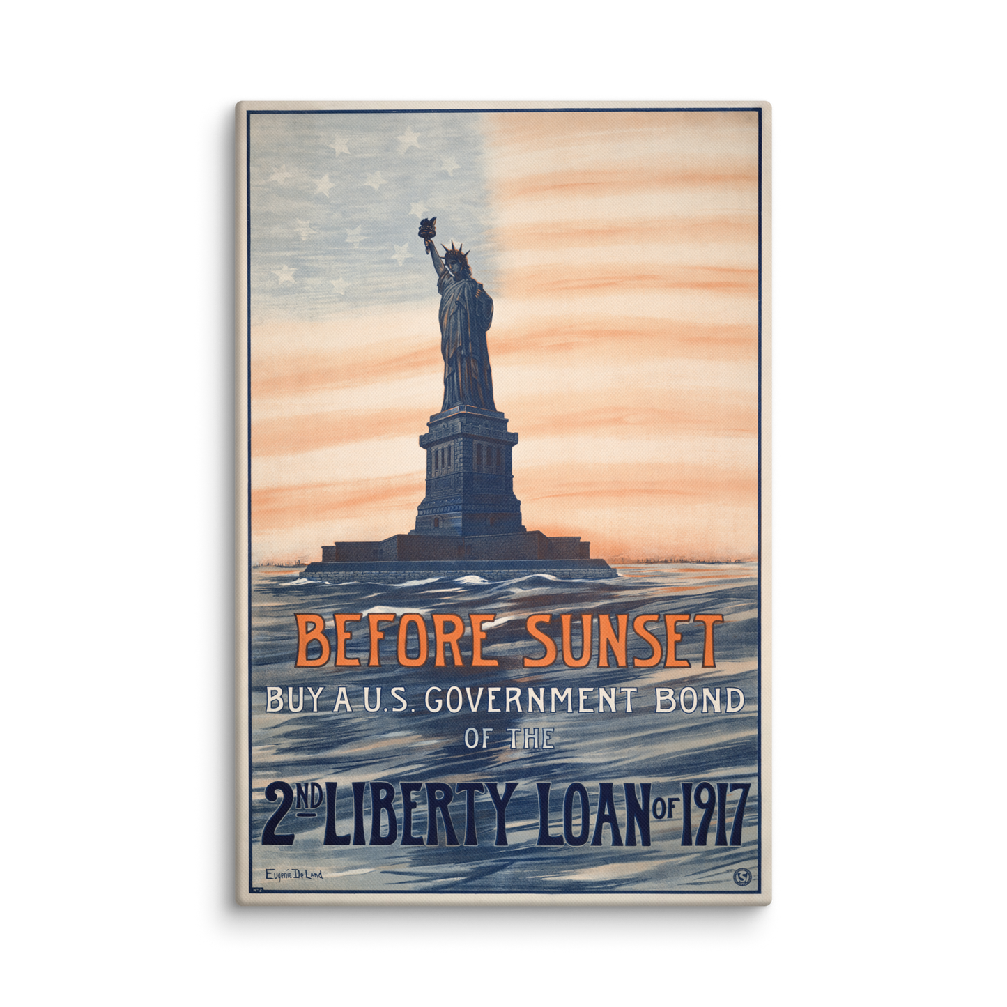 Vintage 1917 Liberty Loan Canvas Print – Iconic Statue of Liberty Art (16×24)