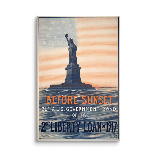 Vintage 1917 Liberty Loan Canvas Print – Iconic Statue of Liberty Art (16×24)