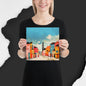 Sunny Streetscape: Vibrant Town Poster - A Must-Have for Your Space