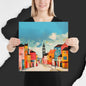 Sunny Streetscape: Vibrant Town Poster - A Must-Have for Your Space