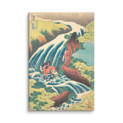 Japanese Ukiyo-e Waterfall Canvas Art Print (16" x 24")