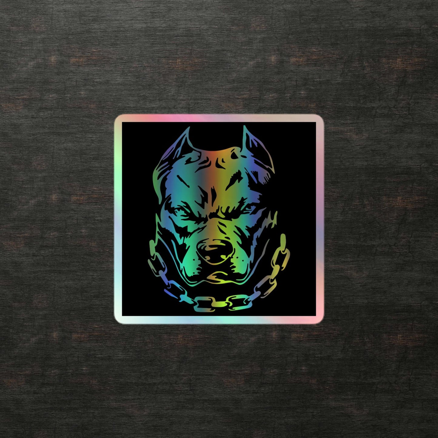 Holographic Pitbull Decal - Durable and Eye-Catching - luxlabellabs.com