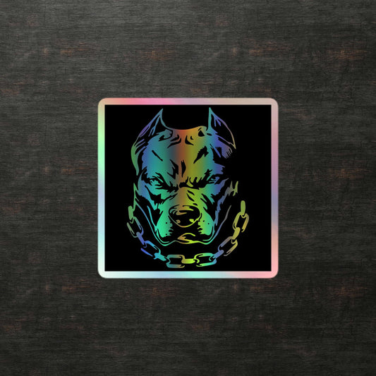 Holographic Pitbull Decal - Durable and Eye-Catching