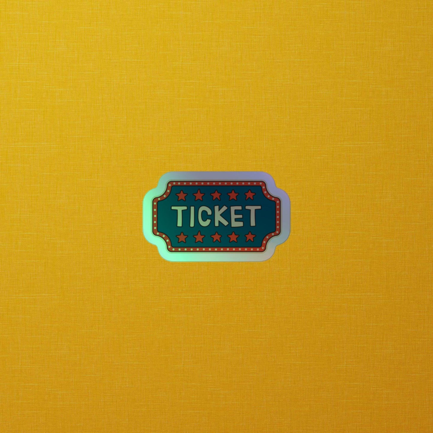 Golden Ticket Decal Holographic Stickers - Sparkling Vinyl with 3D Effect