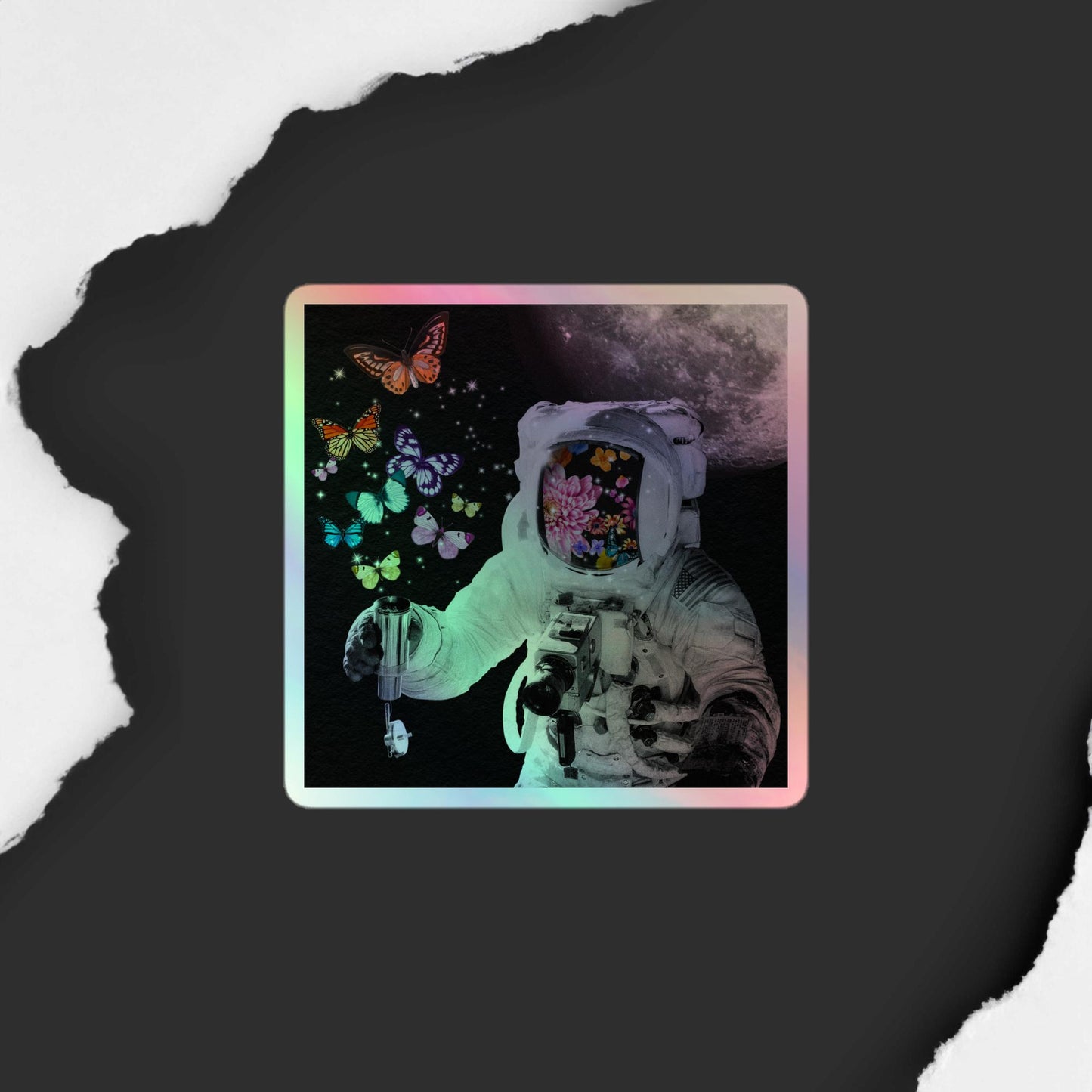 Astronaut Holographic Decal Stickers - Cosmic Charm for Your Space