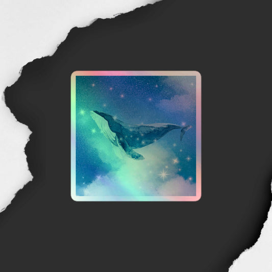 Limited Edition Cosmic Whale Holographic Decal - Stunning Space Design