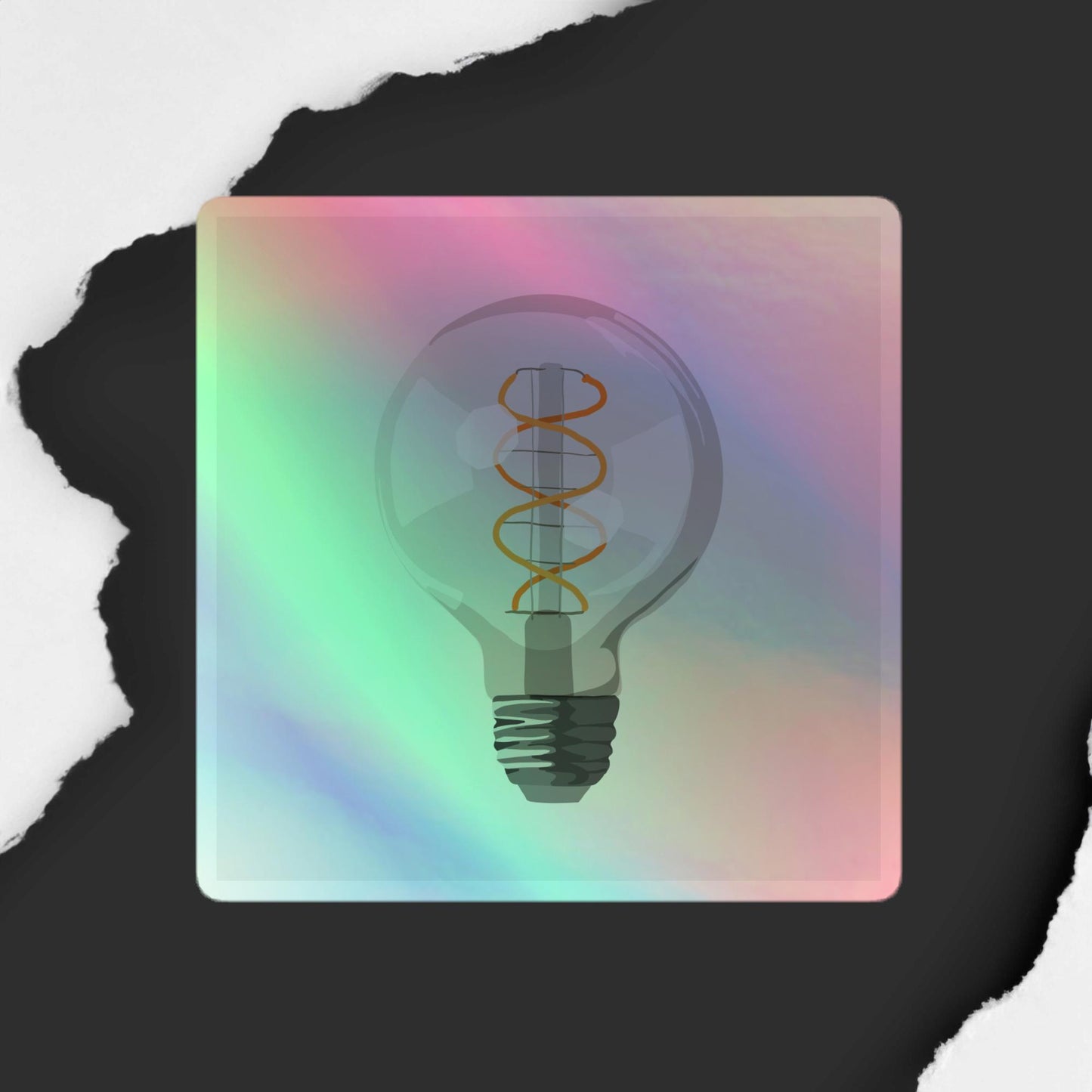 Holographic Decal Bright Idea Light Bulb - Illuminating Design