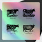 Cow Collection Holographic Stickers | Durable Vinyl & Eye-Catching Design - luxlabellabs.com