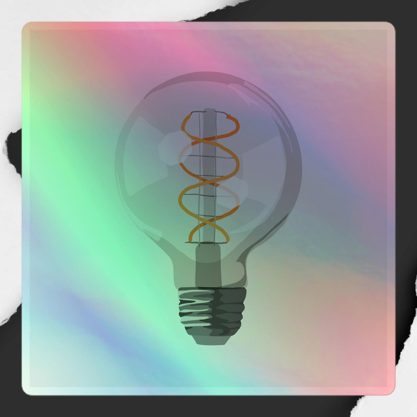 Holographic Decal Bright Idea Light Bulb - Illuminating Design