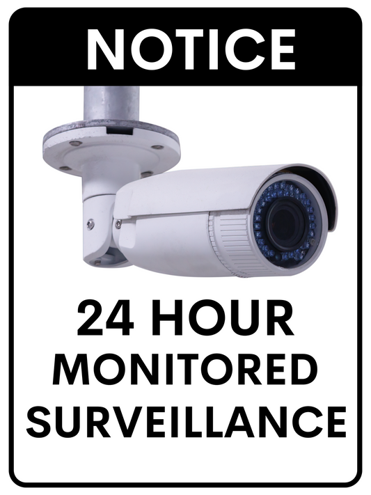 24/7 Surveillance Notice Sign | Outdoor Security Camera Monitoring | Durable Weatherproof Aluminum