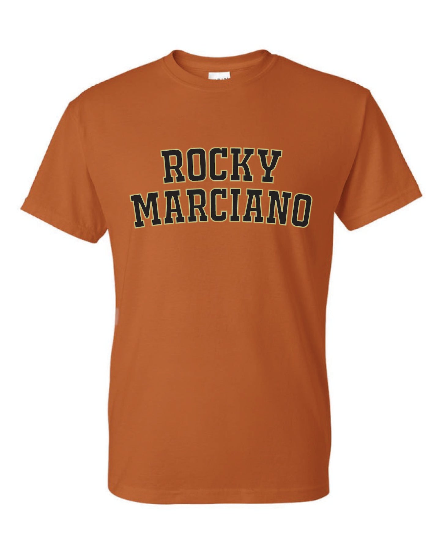 Rocky Marciano Black T-Shirt – Classic Yellow Outline Logo - luxlabellabs.com