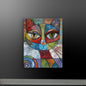 Abstract Cat Portrait - Colorful Geometric Art on Canvas | Modern Feline Wall Decor | Custom Sizes Available - luxlabellabs.com