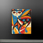 Colorful Abstract Cat - Vibrant Modern Art on Canvas | Playful Feline Wall Decor - luxlabellabs.com